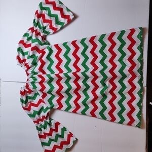 Little Girls Red and White Christmas Dress